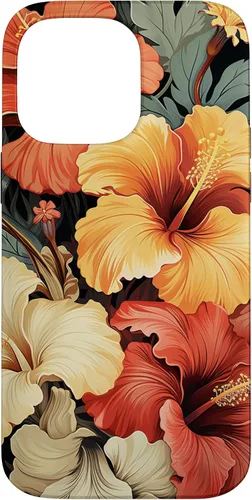 Miniatura 21 de Funda para iPhone 13 Pro Max con diseño tropical hawaiano amarillo rojo hibisco plumeria