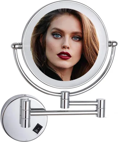 Miniatura 9 de Espejo de Maquillaje Montado en la Pared, Espejo de Tocador, 1X/10X Aumento Espejo CosméTico, 8 Pulgad Espejo de Maquillaje, RotacióN de 360° Negro