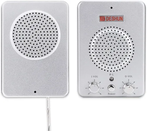 DESHUN Sistema de intercomunicación de ventana de doble manera, altavoces de ventana, un walkie-talkie que se puede conectar al vidrio, micrófono