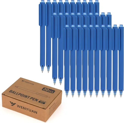 Miniatura 8 de WY WENYUAN Bolígrafos a granel, paquete de 30 bolígrafos negros de bola (punta media de 1.0 mm) - Bolígrafos de escritura suave sin manchas tipo
