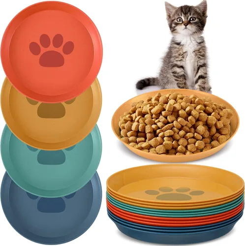 Miniatura 9 de Gerrii Tazón redondo de 12 piezas para aliviar la fatiga de la barba, plato de comida para gatos poco profundo de 6 pulgadas, cuencos de Vintage