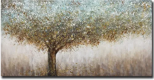 Tiancheng Arte de lienzo abstracto de 30 x 60 pulgadas, pintura al óleo 100% pintada a mano, piezas de arte de pared enmarcadas, pinturas de lienzo