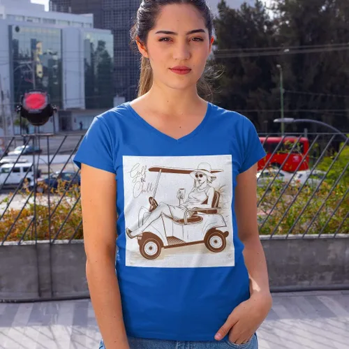 Miniatura 6 de Cool Golf - Camiseta con cuello en V para mujer, camiseta de moda, Negro