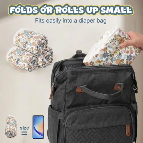 Miniatura 5 de Cambiador de Pañales para Bebé – 31.5" x 21.5" Extra Grande Impermeable Absorbente Alfombrilla Cambiadora Portátil, Forro de Cambiador Reutilizable