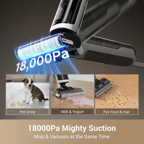 Miniatura 2 de dreame H14 - Trapeador inalámbrico para aspirar en seco y húmedo de 180°, lavado con cepillo de 140 °F, secado rápido con aire caliente en 5