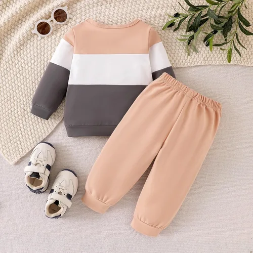 Miniatura 39 de Ropa de otoño e invierno para bebé, trajes de niño pequeño, sudadera de manga larga, sudadera de retazos y pantalones, 2 piezas, 12 meses a 5 años