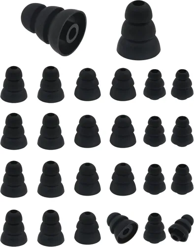 ALXCD Puntas de oreja de triple brida, 12 pares de tamaños S/M/L, tres bridas con aislamiento de ruido, almohadillas de silicona de repuesto con