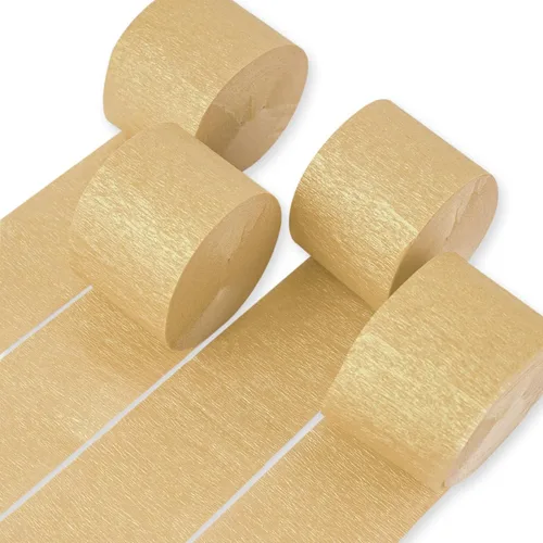 Miniatura 38 de Serpentinas de papel crepé PartyWoo, 4 rollos de 328 pies, paquete de papel crepé negro y dorado para fiesta, boda, cumpleaños, decoraciones