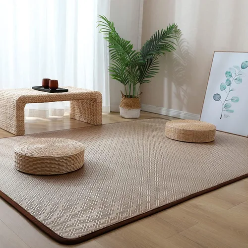 Miniatura 8 de QQXX Tapete de tatami japonés, de ratán natural, antideslizante, transpirable, plegable de verano, tapete para dormir, para interiores, sala de F