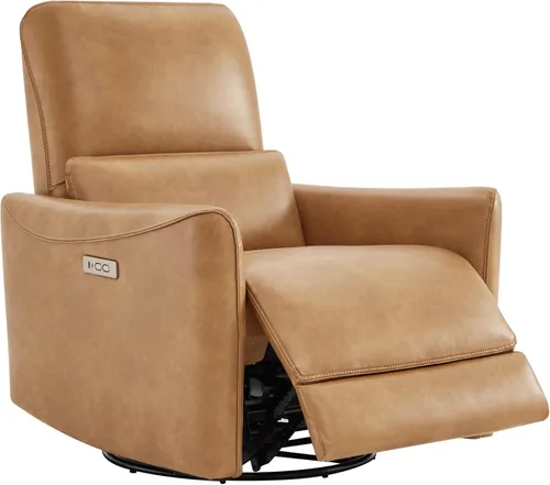 Miniatura 14 de CHITA Silla Reclinable Eléctrica Giratoria Deslizante, con Certificación FSC, Tapizada de Piel Sintética para Sala de Estar y Guardería, Sillón