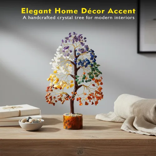 Miniatura 4 de ZAICUS Árbol de la vida de cristal de 7 chakras para decoración del hogar, regalos de cumpleaños de piedras preciosas para mujeres, amigos, mamá