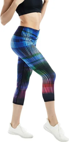 Miniatura 4 de COOLOMG Pantalones de yoga para mujer, mallas capri para correr, leggings de tiro bajo, entrenamiento, gimnasio con bolsillos ocultos