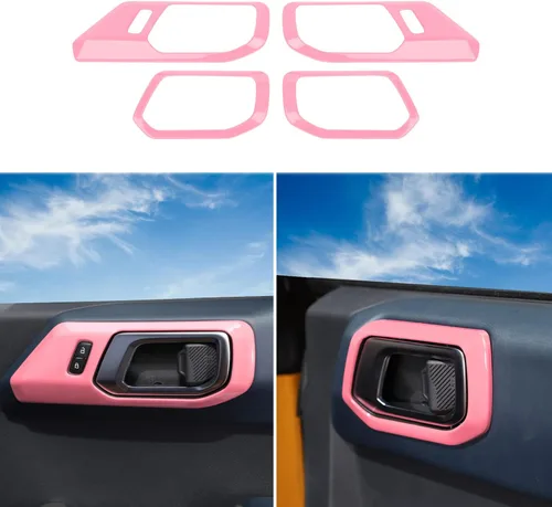 Miniatura 9 de RAZPOY Accesorios para Ford Bronco 2021 2022 Cubierta de manija de puerta interior Marco Adhesivo protector Decoración interior (negro)