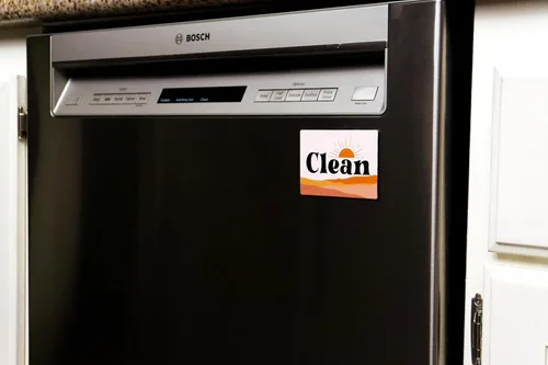 Miniatura 6 de Letrero magnético de doble cara para lavavajillas Clean Dirty - Letreros magnéticos que dicen limpio/sucio - Adhesivo metálico opcional