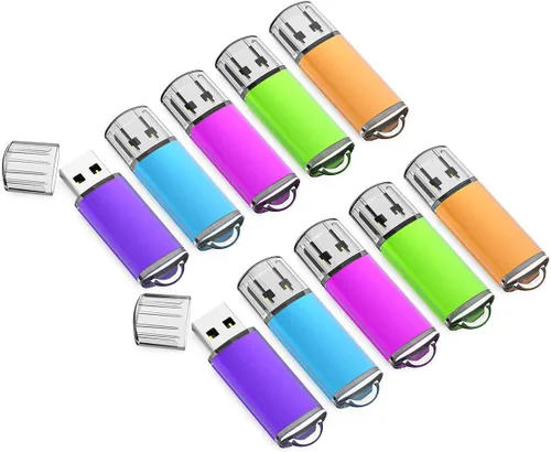 Unidad flash USB de 8 GB, paquete de 10 unidades K&ZZ USB 2.0 Thumb Drive de 8 GB Memory Stick Gig Sticks Unidad de datos, disco flash U con