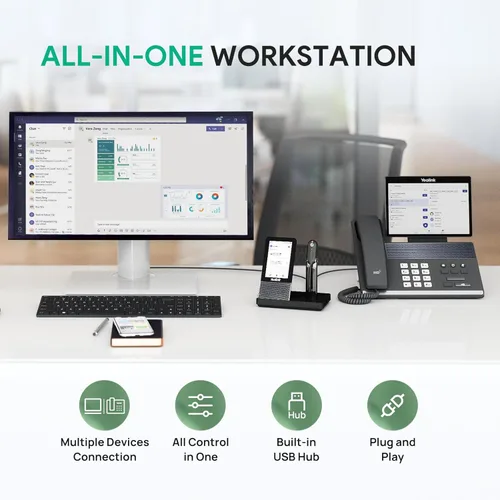 Miniatura 4 de Yealink WH67 Auriculares Inalámbricos DECT Actualizados, Certificados para Teams, Compatible con Teléfono de Escritorio, PC, Teléfono Móvil
