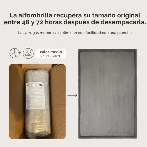 Miniatura 5 de Hakuna Matte - Alfombra de juego prémium para bebé de terciopelo coral ultrasuave con espuma viscoelástica, antideslizante, resistente al agua, 60 x
