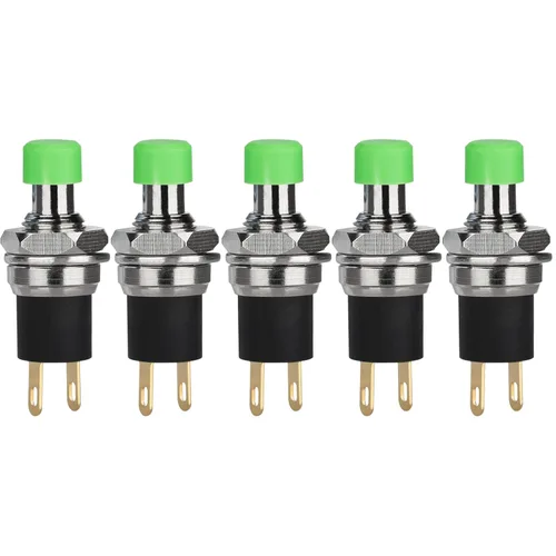 Miniatura 12 de 5 piezas de interruptor de botón de presión de tipo de cierre automático SPST Dash ON/Off azul AC 250V/3A
