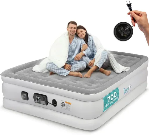 Miniatura 9 de SereneLife Colchón de aire tamaño individual con tecnología ComfortCoil incorporada y bomba interna de alta capacidad Parte superior de colchón