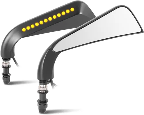 Miniatura 19 de DNA MOTORING Par de espejos retrovisores laterales para motocicleta, vidrio blanco, compatible con BMW Honda Suzuki Yamaha Kawasaki motocicleta