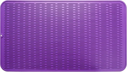 Miniatura 150 de MicoYang Alfombrilla de silicona para secado de platos para múltiples usos, fácil de limpiar, ecológica, resistente al calor, alfombrilla