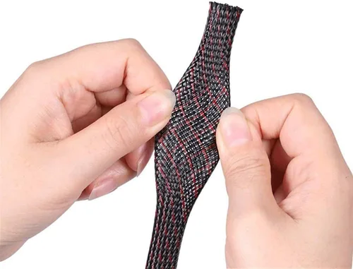 Miniatura 5 de Braided - Fundas para cables - Telar de alambre expandible de PET de 1/2 "-25 pies, malla oculta de alambre Braided para cable de video de Negro