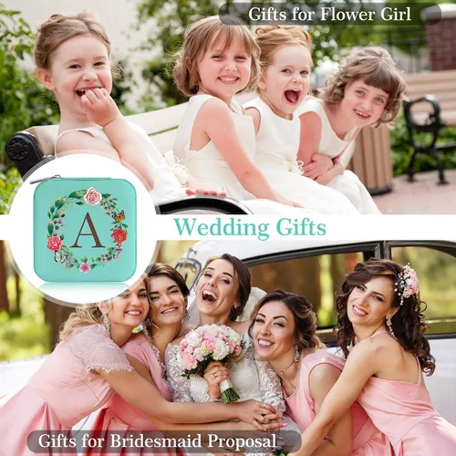 Miniatura 4 de Parima Regalo de Navidad para mujeres y niñas Idea de regalo para adolescentes adolescentes Joyero de viaje con inicial azul Joyero pequeño
