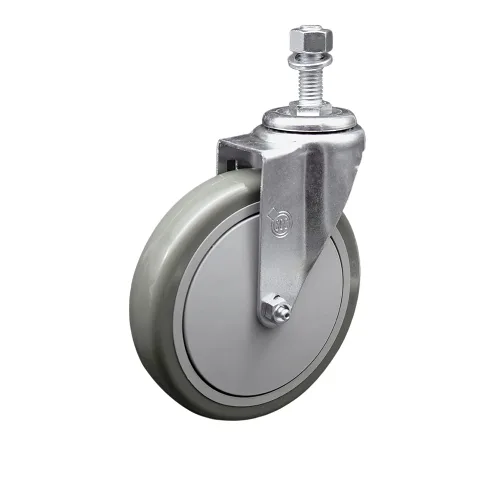 Miniatura 43 de Rueda giratoria de poliuretano con vástago roscado con rueda gris de 3 x 1.25 pulgadas y vástago de 1/2 pulgada - Capacidad de 300 libras/ruedas