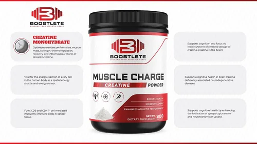 Miniatura 8 de MuscleCharge - Monohidrato de creatina en polvo de alta calidad, apoya el crecimiento muscular, la fuerza, el rendimiento y la energía, probada