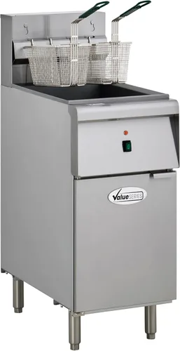 Miniatura 2 de Value Series Freidora Comercial Eléctrica de Piso, Freidora Profunda de Acero Inoxidable de 18 kg para Restaurantes, 1 Fase, 240V