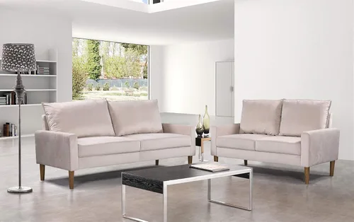 Miniatura 3 de Container Furniture Direct Petit Love Seat - Sofá biplaza de terciopelo moderno de mediados de siglo para espacios pequeños, sofá tapizado de 2