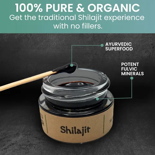 Miniatura 4 de Holistic Bin Resina Shilajit del Himalaya pura resina de platino negro Rica en ácido fúlvico, ácido húmico, minerales fúlvicos y minerales traza