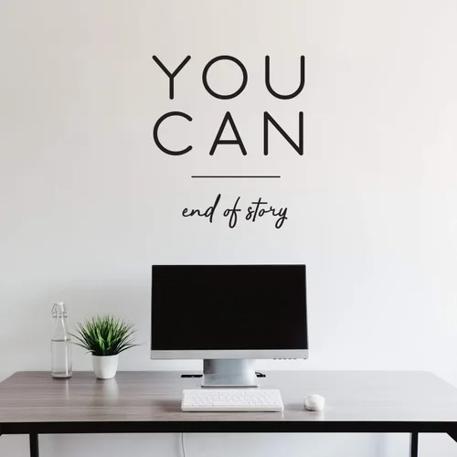 Calcomanía de vinilo para pared, con texto en inglés «You Can End of Story», 25 x 22 pulgadas, citas motivacionales positivas para el hogar,