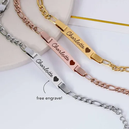 Miniatura 6 de Pulseras personalizadas de piedra natal para bebés, pulseras personalizadas chapadas en oro de 18 quilates con nombre para niños, regalo