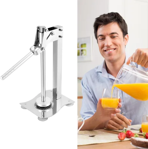 Miniatura 8 de QWORK Exprimidor de limón de escritorio manual resistente, 304 de acero inoxidable multifuncional naranja Juicer fruta y nueces trituradora