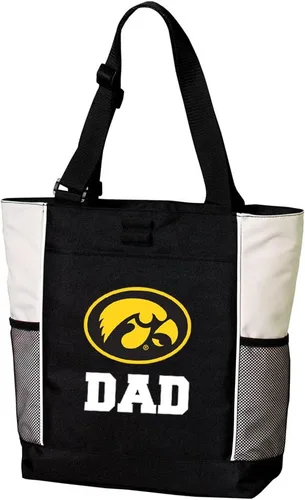 Miniatura 8 de Iowa Hawkeyes Tote Bags University of Iowa Totes Beach Pool Or Travel Hawkeyes Logo, 600D Polyester Canvas, Adjustable Web Handles, Front Pocket