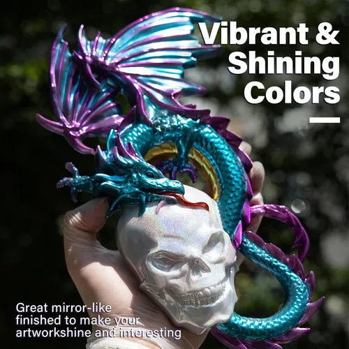 Miniatura 2 de LET'S RESIN Polvo cromado, 10 colores metálicos efecto espejo cromado polvo para uñas, pigmento holográfico para resina epoxi, slime, manualidades