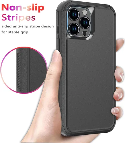 Miniatura 6 de Diverbox Funda diseñada para iPhone 13 Pro con protector de pantalla para lente de cámara, resistente a los golpes, resistente a los golpes