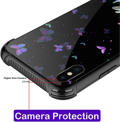 Miniatura 3 de Funda para iPhone Xs Max, diseños de girasol, estrella, cielo, cubierta trasera de cristal templado antiarañazos, esquinas reforzadas, carcasa
