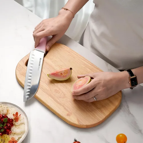 Miniatura 8 de Juego de cuchillos Astercook, juego de cuchillos de cocina con bloque y afilador con revestimiento cerámico de 15 piezas, cuchillos alemanes