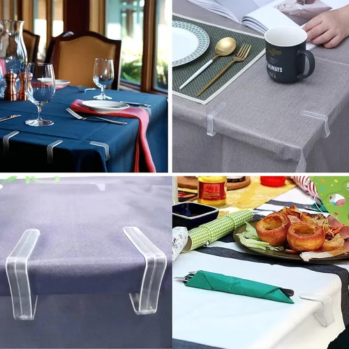 Miniatura 7 de 16 piezas de clips de mantel de plástico transparente, clips de mantel transparentes, clips de plástico para sujetar manteles, soporte para manteles