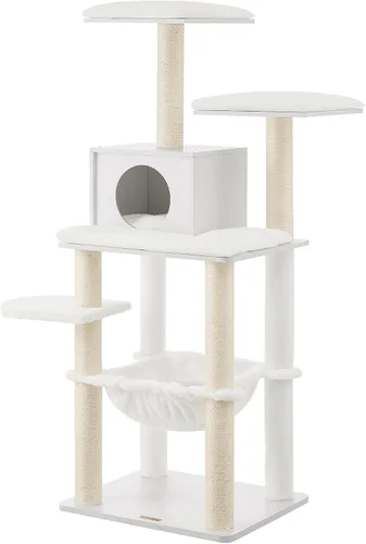 Miniatura 17 de Feandrea Árbol para gatos, torre moderna de 54.3 pulgadas para gatos de interior, condominio para gatos de varios niveles, felpa ultrasuave, postes