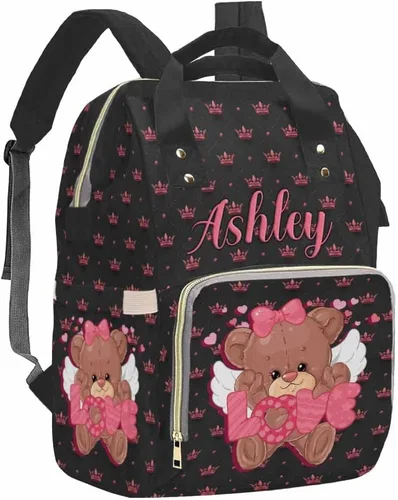 Miniatura 12 de Artsadd Bolsa de pañales con foto personalizada para mamá, mochila personalizada con correas para cochecito, bolsa de hombro de viaje grande, bolsa
