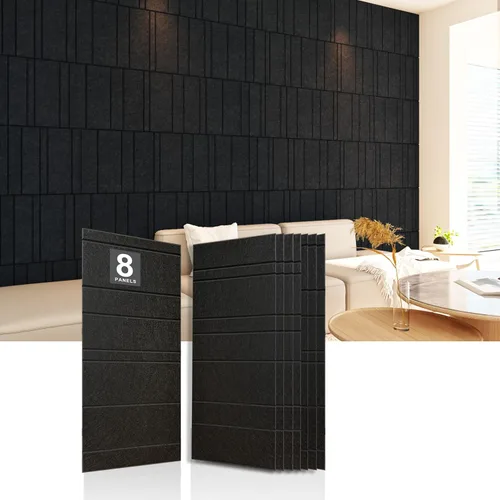 Miniatura 11 de Paquete de 6 paneles de pared insonorizados engrosados, paneles acústicos de borde biselado de alta densidad de 15.75" X 31.5" X 0.47", paneles