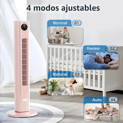 Miniatura 4 de Antarctic Star Ventilador de Torre Portátil Ventiladores de Piso Oscilante 85° Ventilador Silencioso de Enfriamiento Temporizador 12H Control Remoto