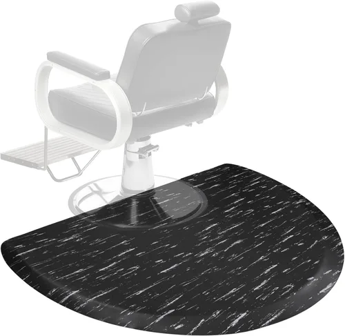 Tapete semicírculo antifatiga para peluqueros y estilistas, antideslizante, serie antigua, tapete para silla de salón y peluquería (3 x 5 x 1/2