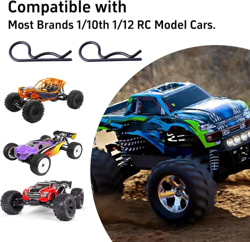 Miniatura 5 de 100 clips universales para cuerpo a control remoto para todas las piezas de automóvil a escala 1/10 1/12 Traxxas Redcat Axial SCX10 Losi HPI Himoto