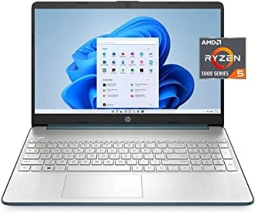 HP Computadora portátil de 15.6", FHD, AMD R5-5500U, 8 GB de RAM, SSD de 256 GB, USB tipo C y USB tipo A, HDMI, micrófono/cámara web incorporada,