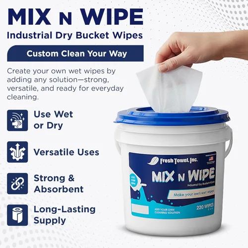 Miniatura 2 de Fresh Towel Mix-N-Wipe - Recambio de toallitas secas, 1 paquete (220 hojas), haz tus propias toallitas húmedas, hojas de 6 x 9 pulgadas, toallas