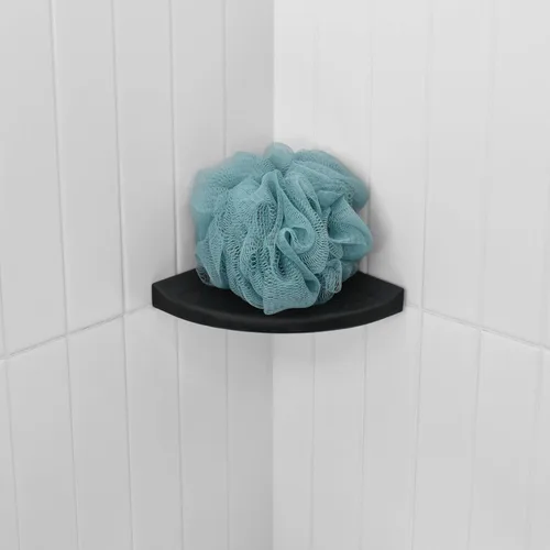 Miniatura 2 de Questech Decor - Reposapiés de ducha, estante de afeitado de ducha de esquina montado en la pared, con tapa para nueva construcción, organizador